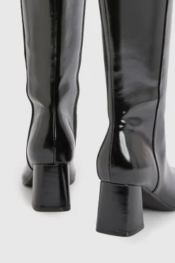 Bottes Hautes À Talon Bloc Évasé Coupe Large