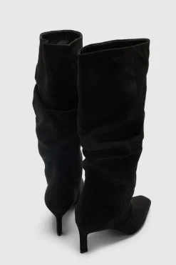 Bottes Hautes À Talon Chaton Effet Slouchy
