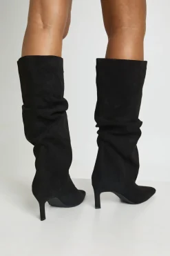 Bottes Hautes À Talon Chaton Effet Slouchy