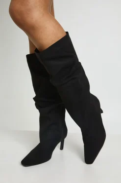 Bottes Hautes À Talon Chaton Effet Slouchy