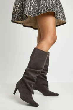 Bottes Hautes À Talon Chaton Effet Slouchy