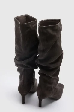 Bottes Hautes À Talon Chaton Effet Slouchy