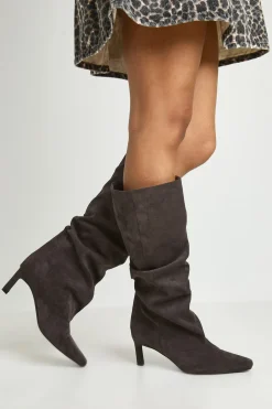 Bottes Hautes À Talon Chaton Effet Slouchy