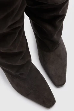 Bottes Hautes À Talon Chaton Effet Slouchy