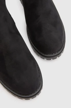 boohoo Bottes Hautes À Talon Plat En Synthétique Coupe Large< Bottes|Bottes En Daim
