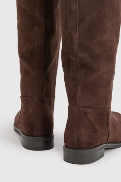 Bottes Hautes À Talon Plat En Synthétique Avec Détail De Quincaillerie