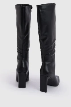 boohoo Bottes Hautes À Talon Plat Hauteur Genou Bout Pointu< Bottes|Bottes Hautes