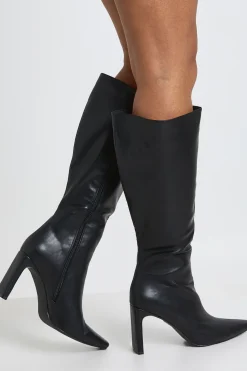 boohoo Bottes Hautes À Talon Plat Hauteur Genou Bout Pointu< Bottes|Bottes Hautes