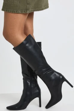 boohoo Bottes Hautes À Talon Plat Hauteur Genou Bout Pointu< Bottes|Bottes Hautes