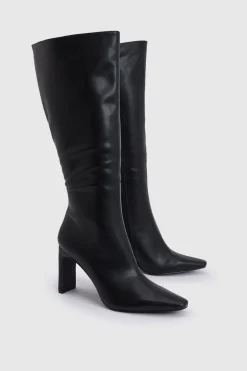 boohoo Bottes Hautes À Talon Plat Hauteur Genou Bout Pointu< Bottes|Bottes Hautes