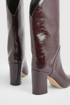 boohoo Bottes hautes à talons blocs à genou incurvé< Bottes|Bottes Hautes