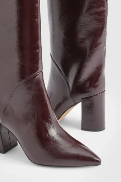 boohoo Bottes hautes à talons blocs à genou incurvé< Bottes|Bottes Hautes