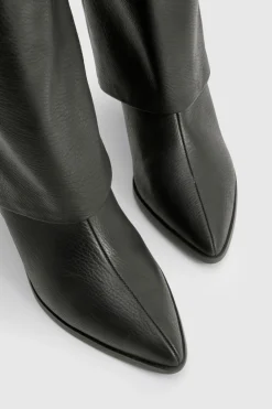 Bottes hautes texturées à talon - Pointure large