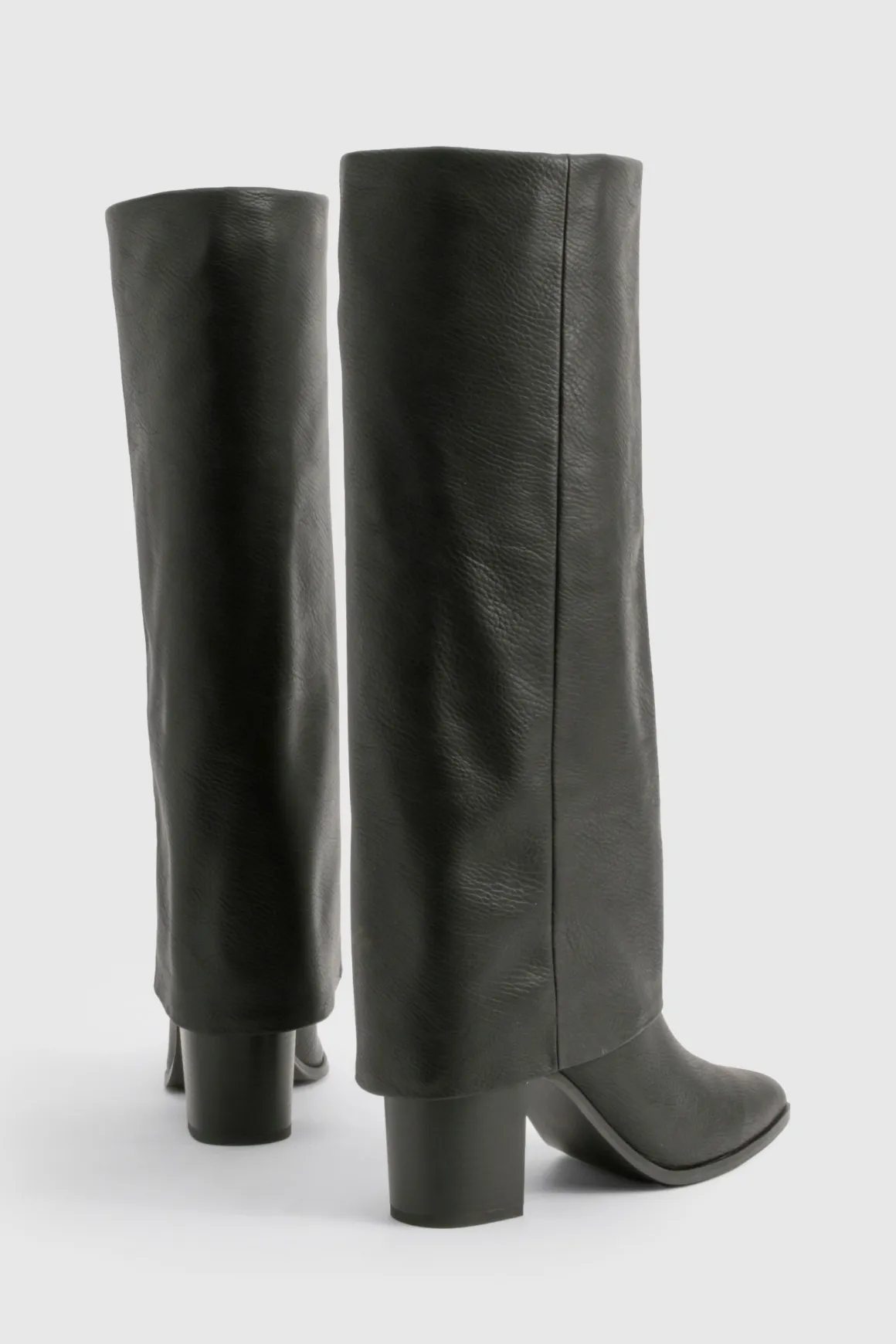 Bottes hautes texturées à talon - Pointure large