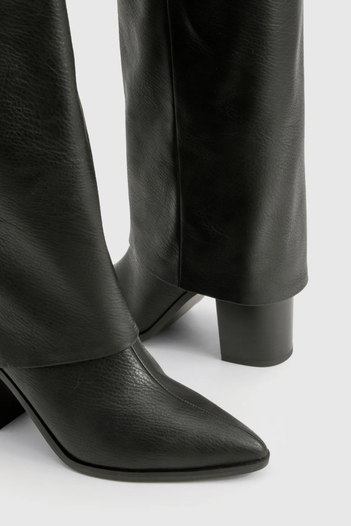 Bottes hautes texturées à talon - Pointure large