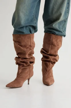 Bottes Hautes À Tige Souple Effet Plissé