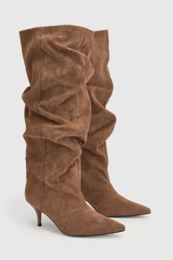 Bottes Hautes À Tige Souple Effet Plissé