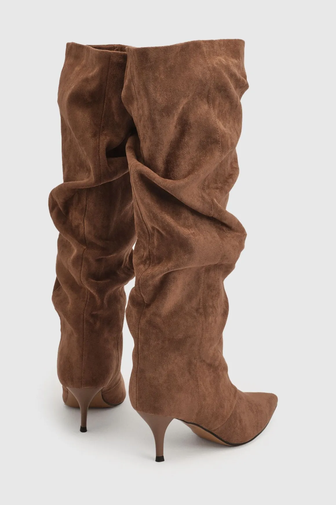Bottes Hautes À Tige Souple Effet Plissé