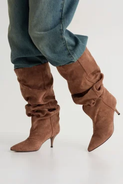 Bottes Hautes À Tige Souple Effet Plissé