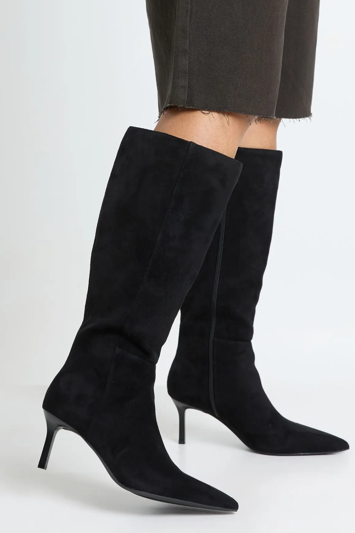 Bottes Hauteur Genou À Talon Stiletto Mi-haut
