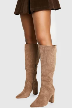 Bottes jusqu'aux genoux à coupe large en synthétique