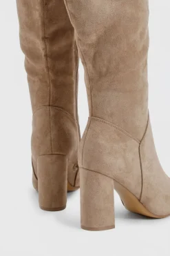Bottes jusqu'aux genoux à coupe large en synthétique