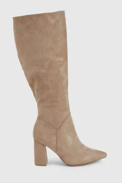 Bottes jusqu'aux genoux à coupe large en synthétique