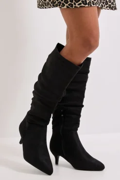 Dorothy Perkins Bottes Khloe à Talon Chaton Montantes au Genou en synthétique Froncé< Bottes|Bottes En Daim