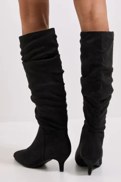 Dorothy Perkins Bottes Khloe à Talon Chaton Montantes au Genou en synthétique Froncé< Bottes|Bottes En Daim
