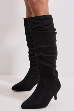 Dorothy Perkins Bottes Khloe à Talon Chaton Montantes au Genou en synthétique Froncé< Bottes|Bottes En Daim