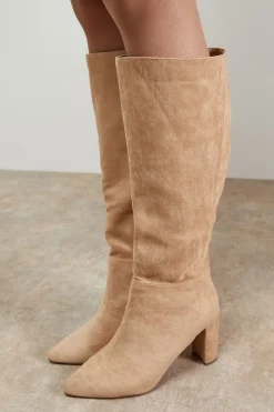 Oasis Bottes Kora en synthétique à Talon Bloc Haut et Bout Pointu Hauteur Genou< Bottes|Bottes En Daim