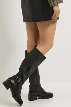 Bottes Melanie à Talon Bloc Moyen avec Détail Boucle en synthétique Montant au Genou