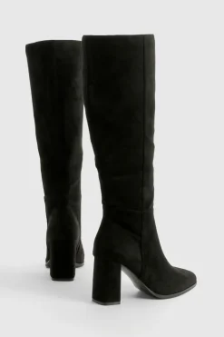 boohoo Bottes mi-cuisse à talon bloc< Bottes|Bottes Hautes