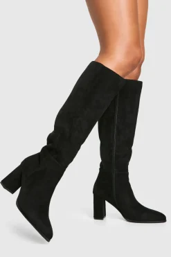 boohoo Bottes mi-cuisse à talon bloc< Bottes|Bottes Hautes