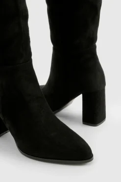 boohoo Bottes mi-cuisse à talon bloc< Bottes|Bottes Hautes