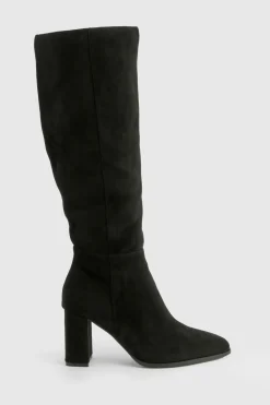 boohoo Bottes mi-cuisse à talon bloc< Bottes|Bottes Hautes