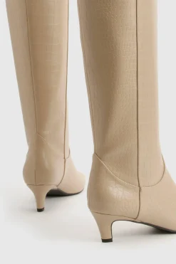 boohoo Bottes mi-hautes Croc à talon bas< Bottes|Bottes Hautes