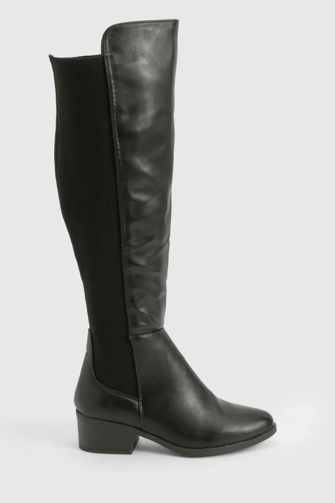 Bottes mi-hautes à panneau élastique détail coupe large