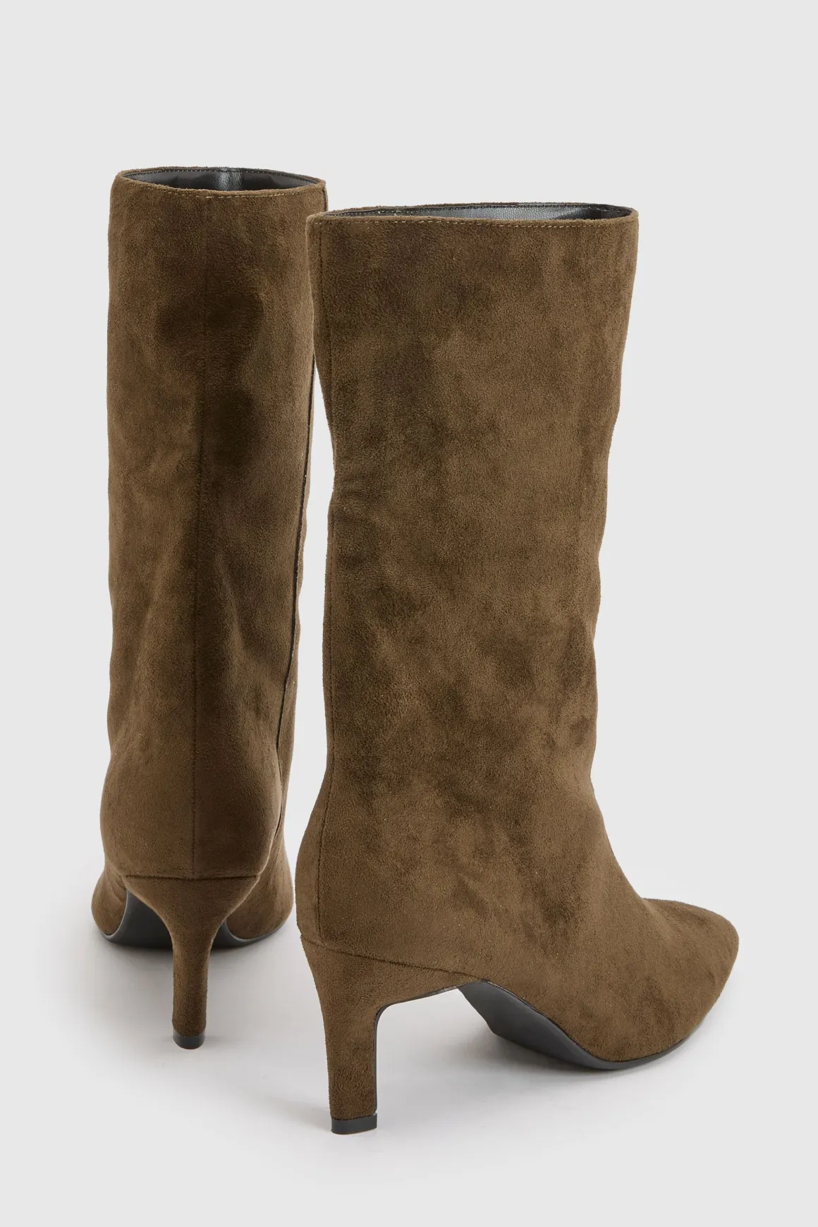 Bottes Mi-mollet À Talon Aiguille Bas En Synthétique
