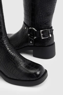 Bottes Montantes à Bout Carré Chunky