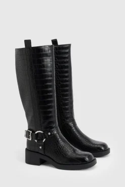 Bottes Montantes à Bout Carré Chunky
