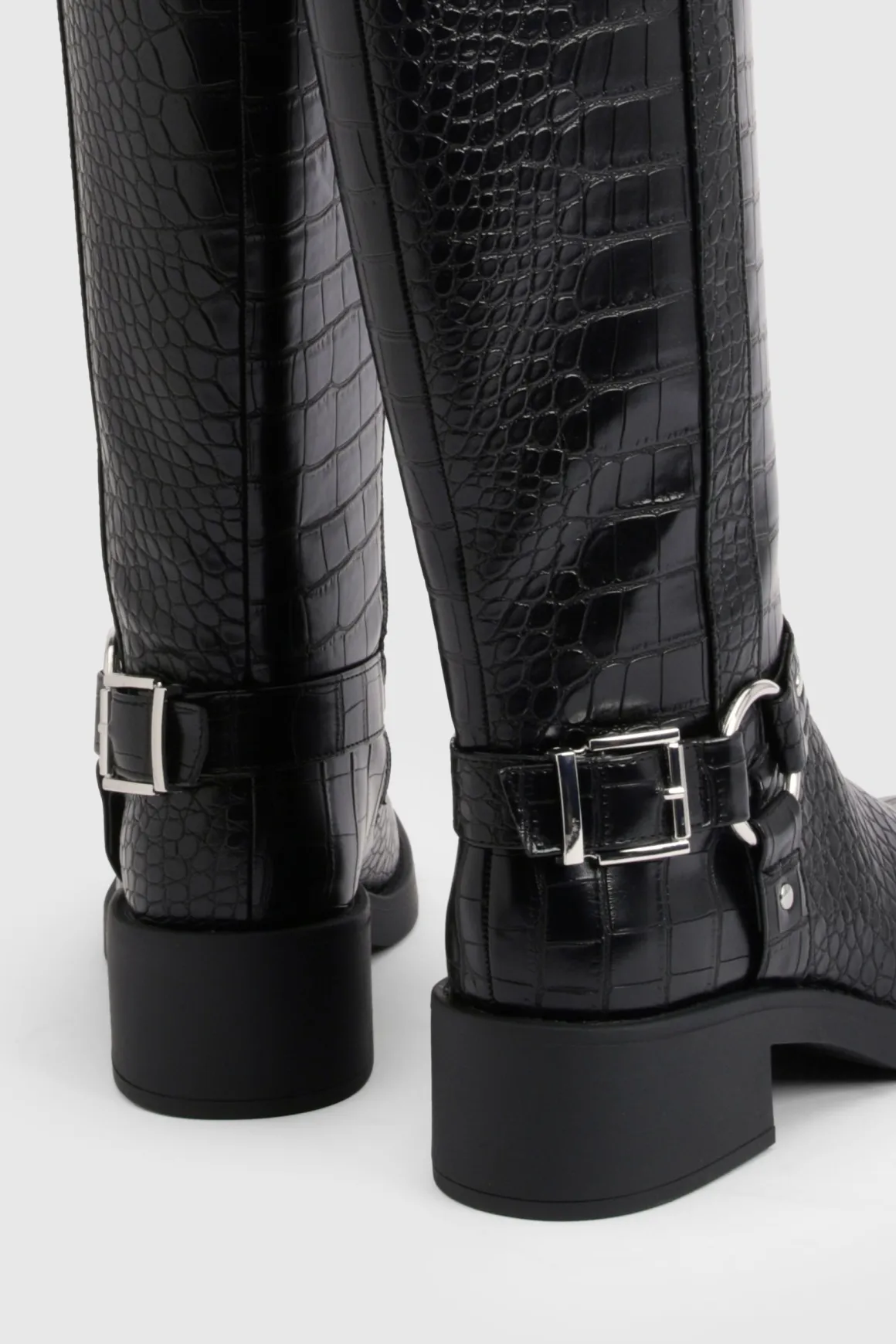 Bottes Montantes à Bout Carré Chunky