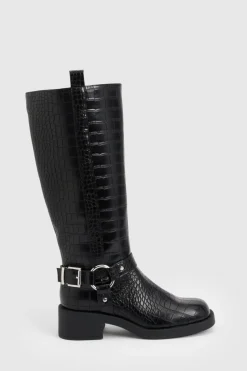 Bottes Montantes à Bout Carré Chunky