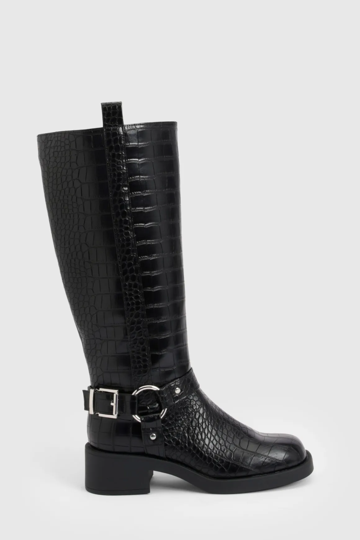Bottes Montantes à Bout Carré Chunky