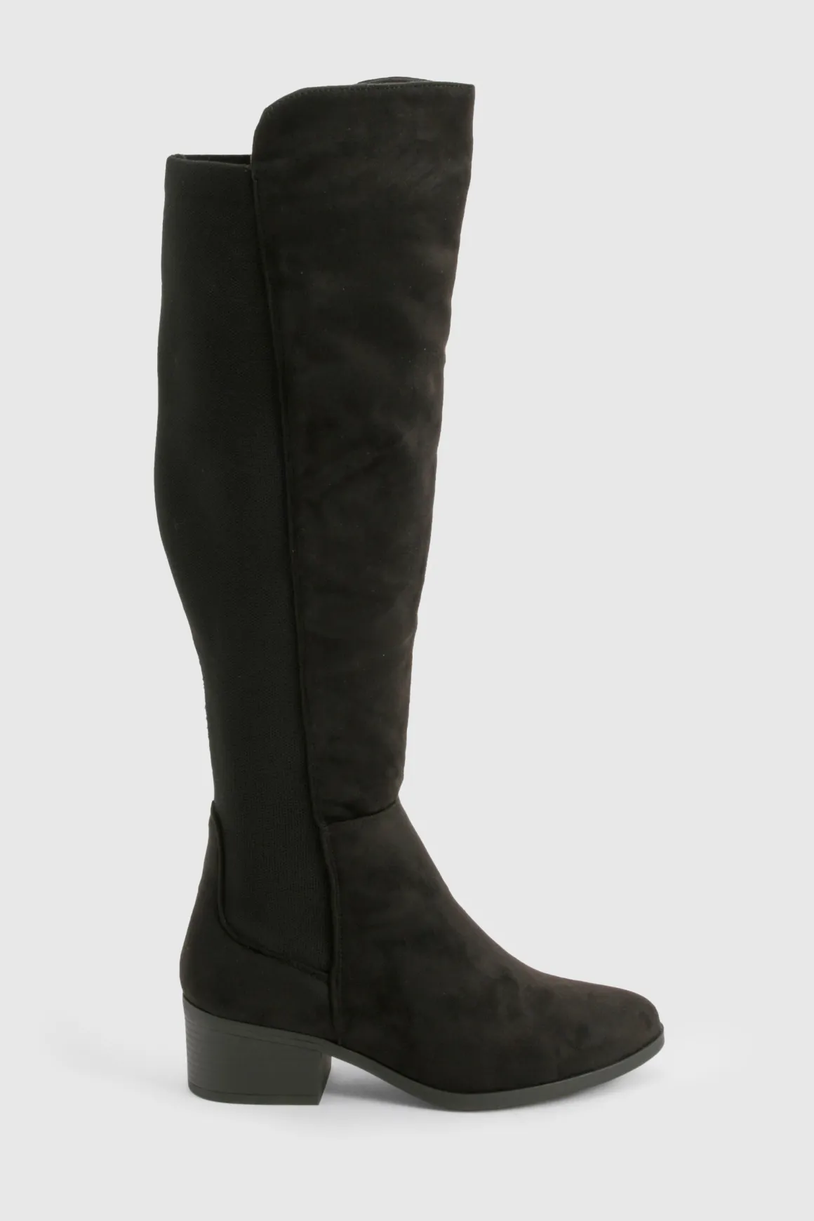 Bottes montantes à coupe large avec détail de panneau élastique