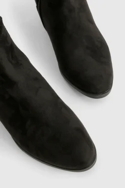 Bottes montantes à coupe large avec détail de panneau élastique
