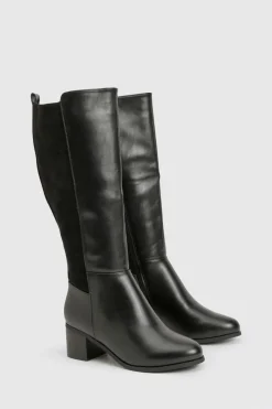 Bottes montantes à coupe large avec panneaux extensibles