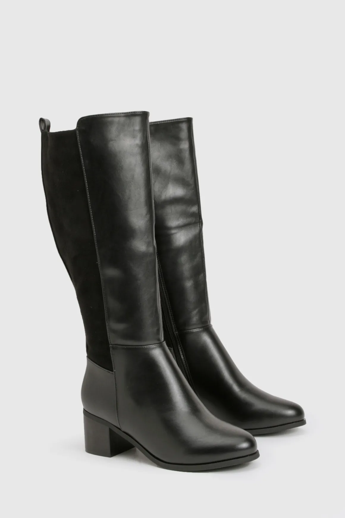 Bottes montantes à coupe large avec panneaux extensibles