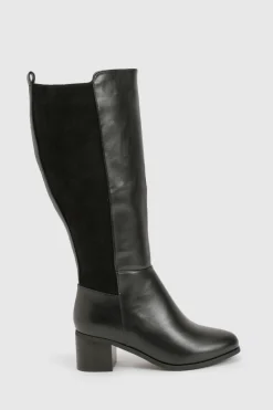 Bottes montantes à coupe large avec panneaux extensibles