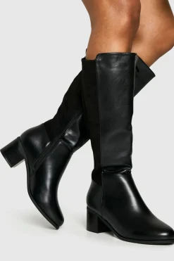 Bottes montantes à coupe large avec panneaux extensibles